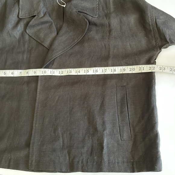 Eileen Fisher black tencel & organic blend slub open front jacket size XS/TP - Picture 4 of 7